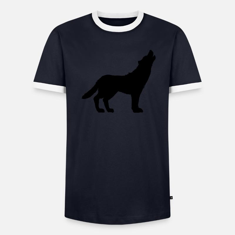 howling wolf Männer Kontrast-T-Shirt