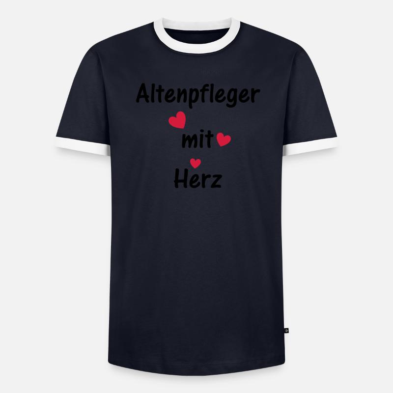 Altenpfleger mit Herz Männer Kontrast-T-Shirt