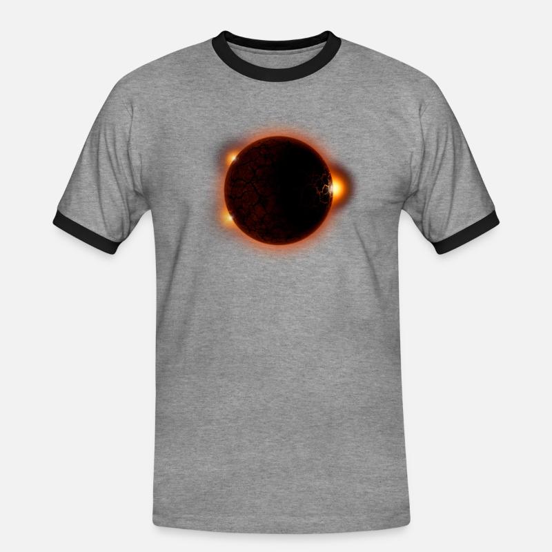 Solar eclipse - solar eclipse - Men's Ringer Shirt - heather grey/black