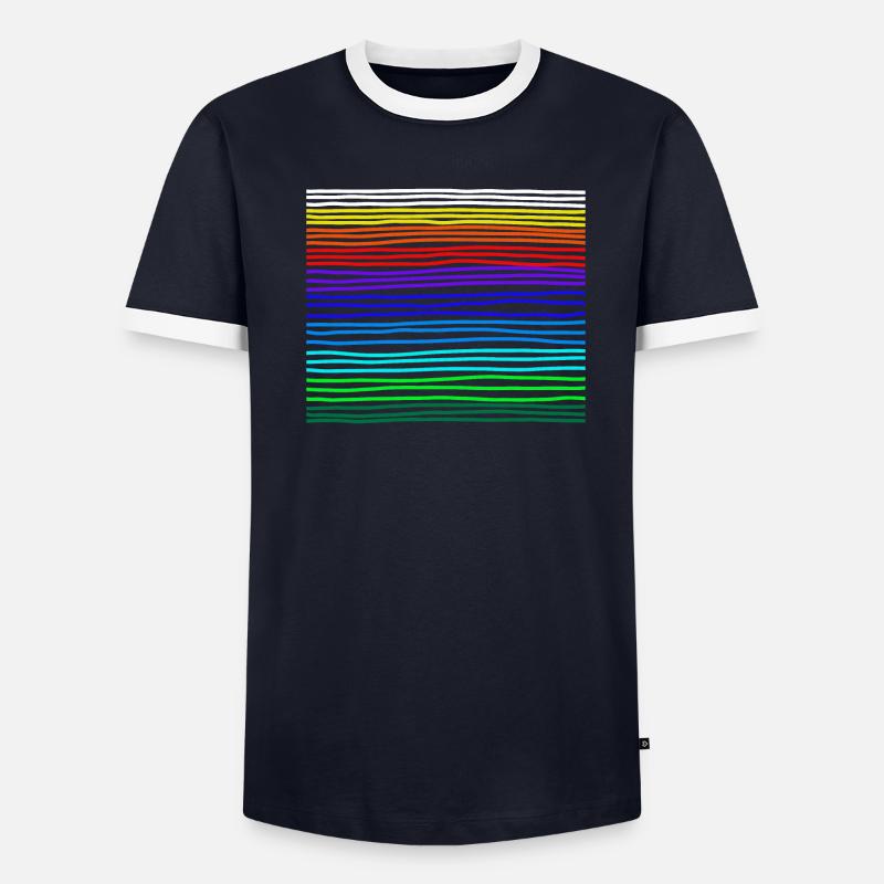 rainbow Männer Kontrast-T-Shirt