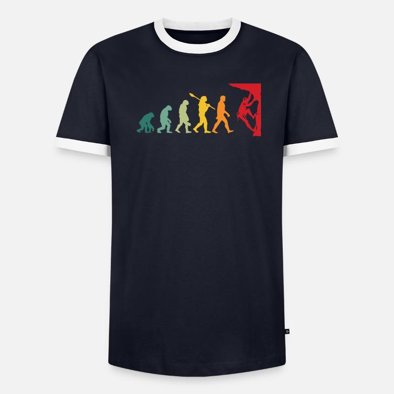 Kletterer Evolutionen Mensch Affe Mann Climber Männer Kontrast-T-Shirt
