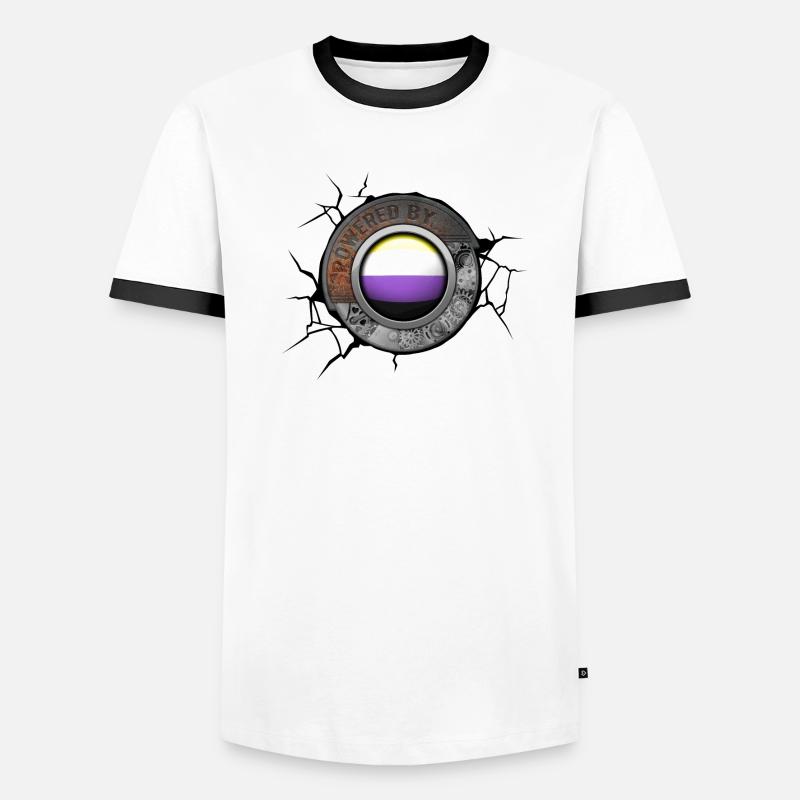 Propulsé par le moteur Steampunk Non Binary Pride T-shirt contrasté Homme