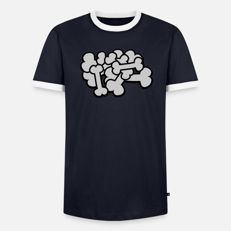 Großer Comic Knochen Haufen Männer Kontrast-T-Shirt