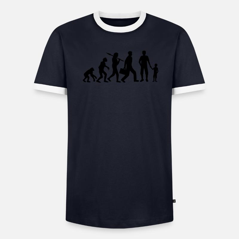 Sohn Papa Evolution Kind - Männer Kontrast-T-Shirt - undefined
