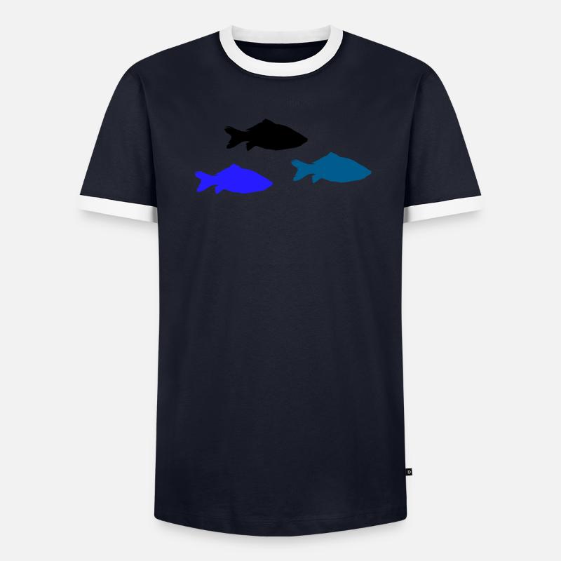 fische Männer Kontrast-T-Shirt