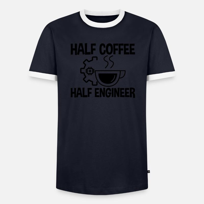 Half Coffee Half Engineer 2 Men's Ringer Shirt