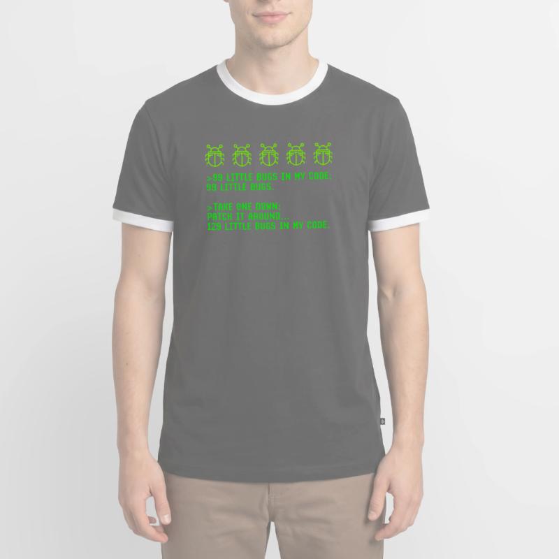 Debugging Programming Coding Programmer Joke Men's Ringer Shirt