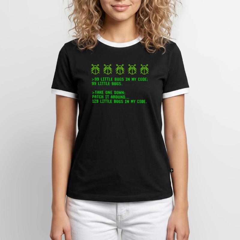 Debugging Programming Coding Programmer Joke Men's Ringer Shirt