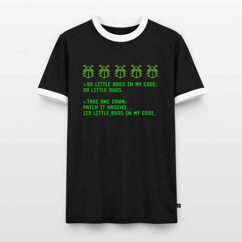 Debugging Programming Coding Programmer Joke Men's Ringer Shirt