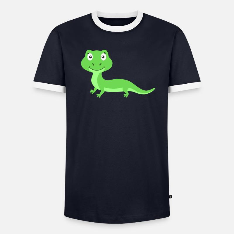 Eidechse Männer Kontrast-T-Shirt