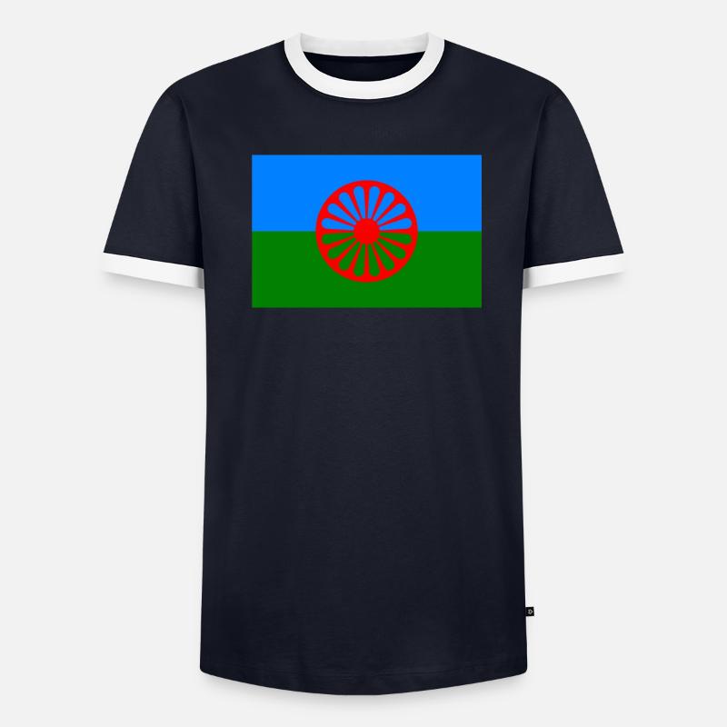 Drapeau du peuple rom T-shirt contrasté Homme