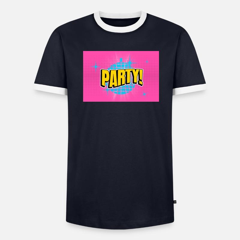 Party Disco Comic Style Bubble Graffiti Lettering T-shirt contrasté Homme
