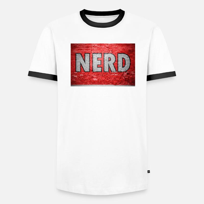 Graffiti de nerd sur un mur de briques T-shirt contrasté Homme