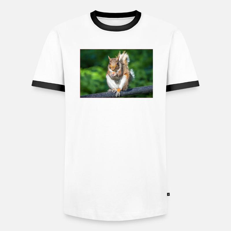 Manger Écureuil gris Grauhörnchen Sciurus caroline T-shirt contrasté Homme