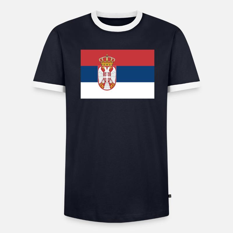 Serbien Design Männer Kontrast-T-Shirt