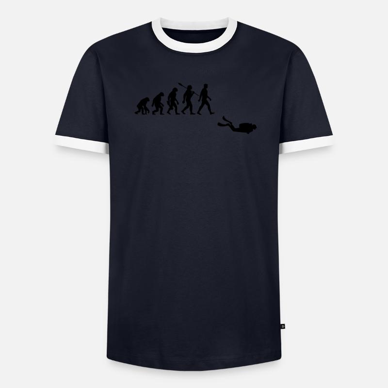 Evolution Tauchen Taucher Männer Kontrast-T-Shirt
