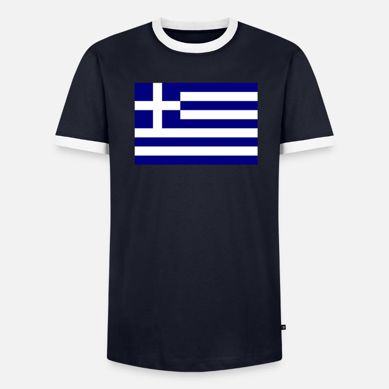 Drapeau Athènes Grèce T-shirt contrasté Homme