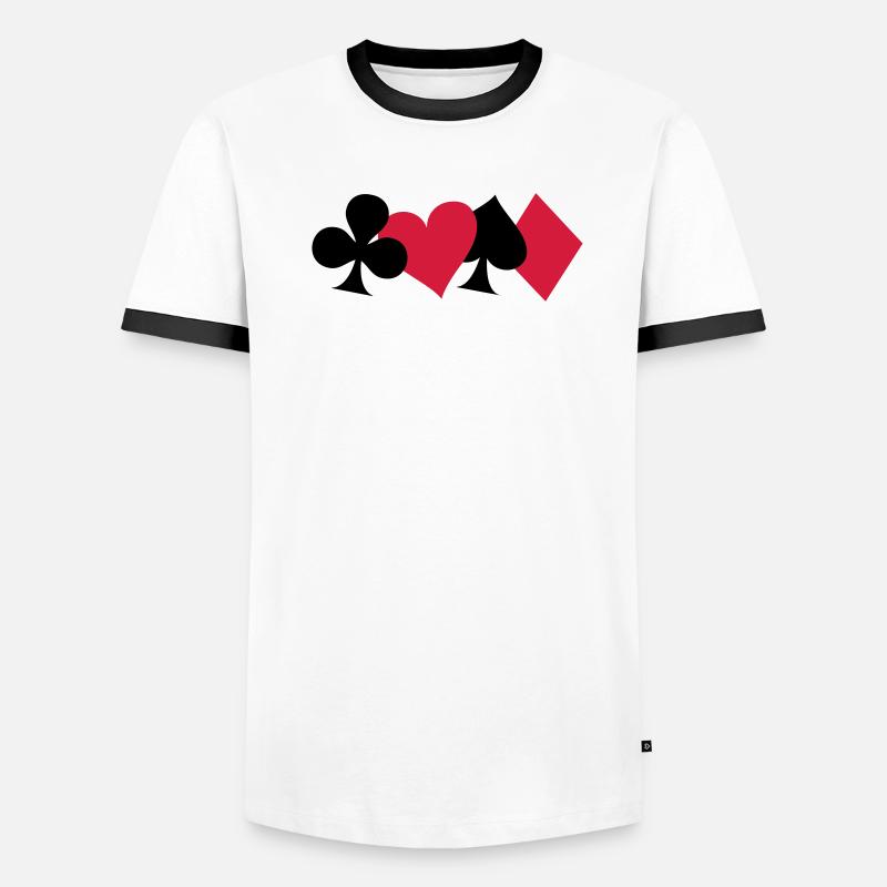 Karten Männer Kontrast-T-Shirt