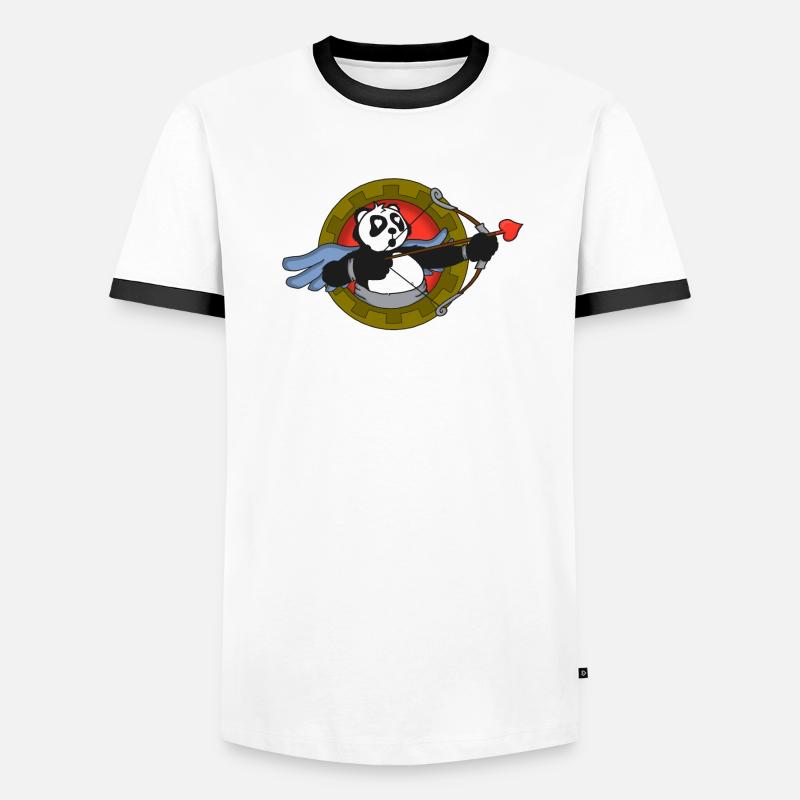 amor Panda Männer Kontrast-T-Shirt