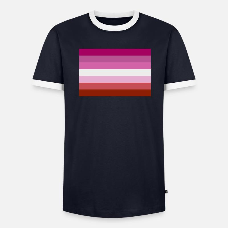 Lesbian Pride Flag Men's Ringer Shirt