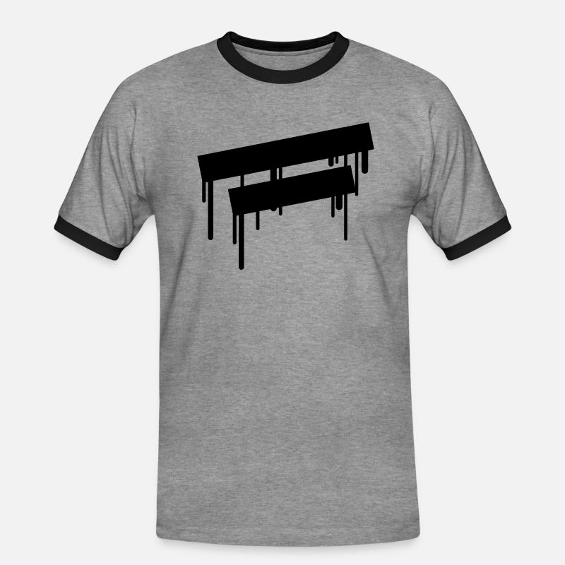 2_empty_graffiti_frames - Men's Ringer Shirt - heather grey/black