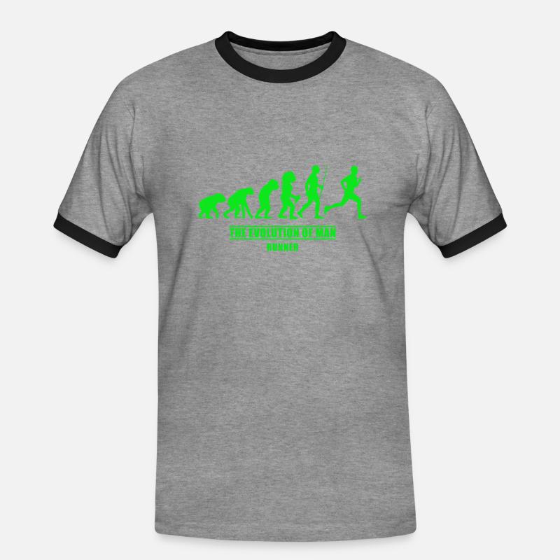 Läufer Evolution Läufer - Männer Kontrast-T-Shirt - Grau meliert/Schwarz