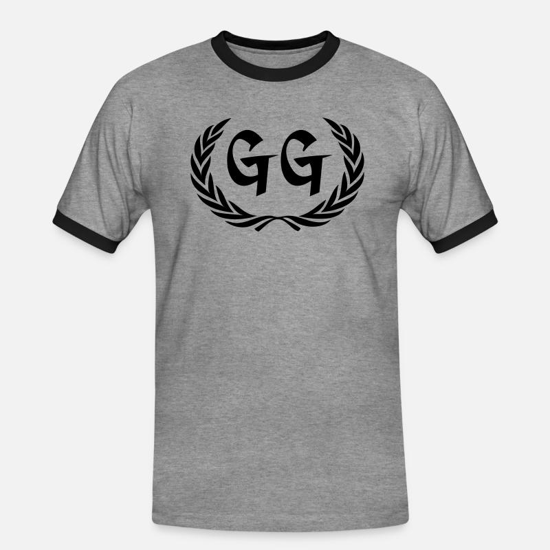 gg - Men's Ringer Shirt - heather grey/black