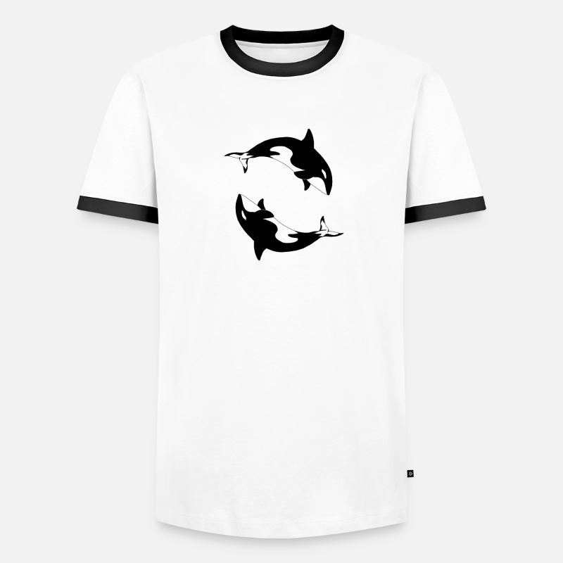 Schwertwal Orcinus orca Männer Kontrast-T-Shirt