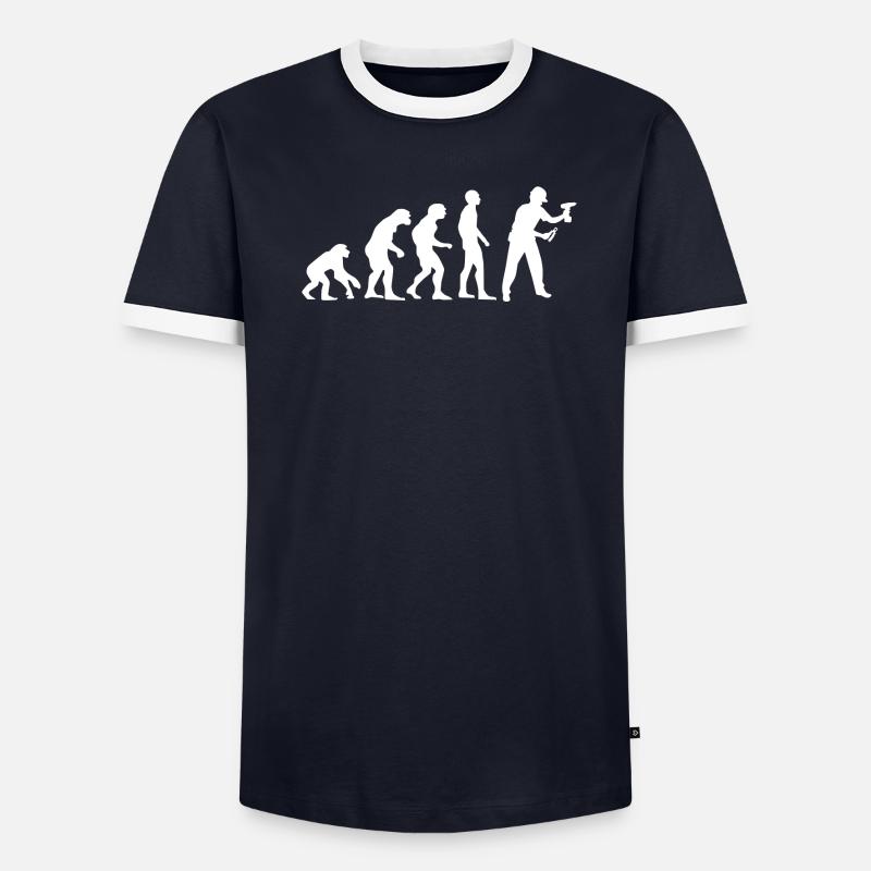 Handwerker Evolution Geschichte Geschenk lustig - Männer Kontrast-T-Shirt - undefined