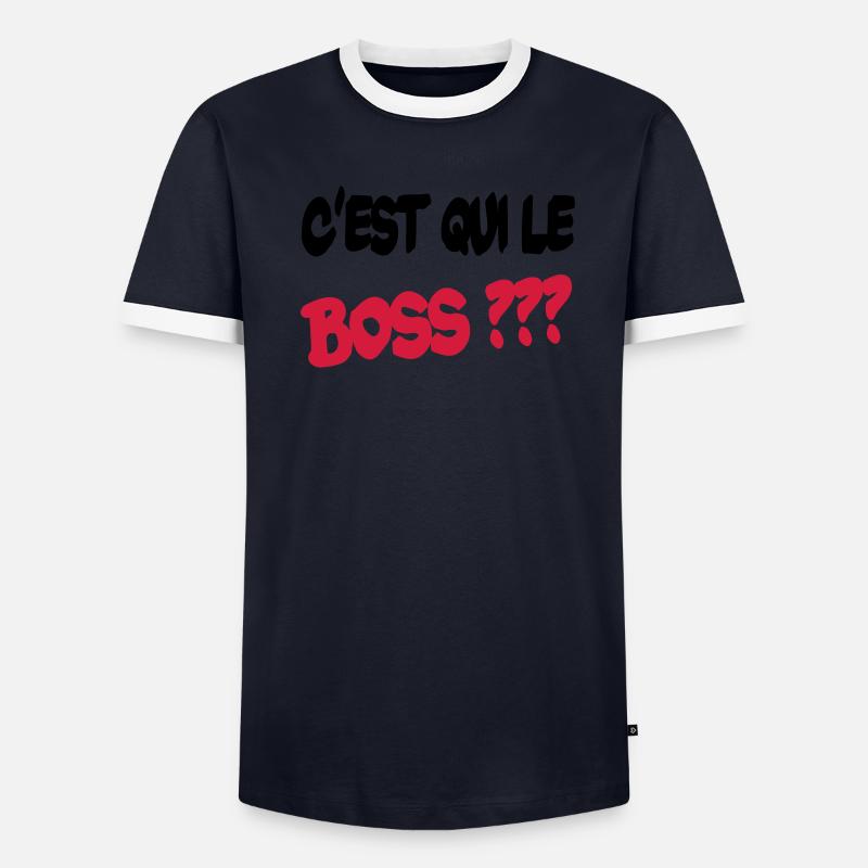 C'est qui le boss ? Männer Kontrast-T-Shirt