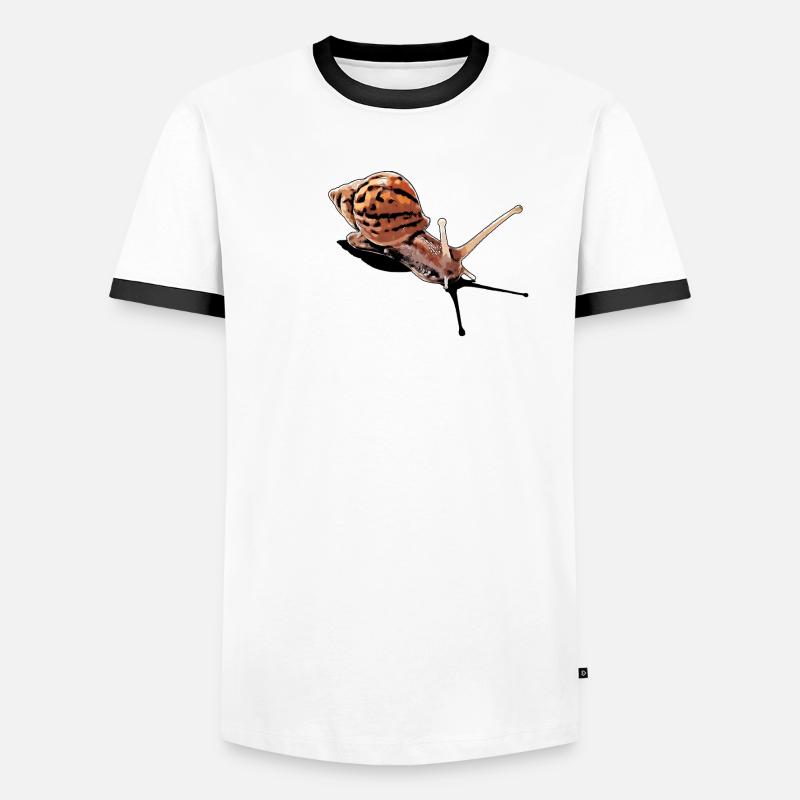 snail with shadow Männer Kontrast-T-Shirt