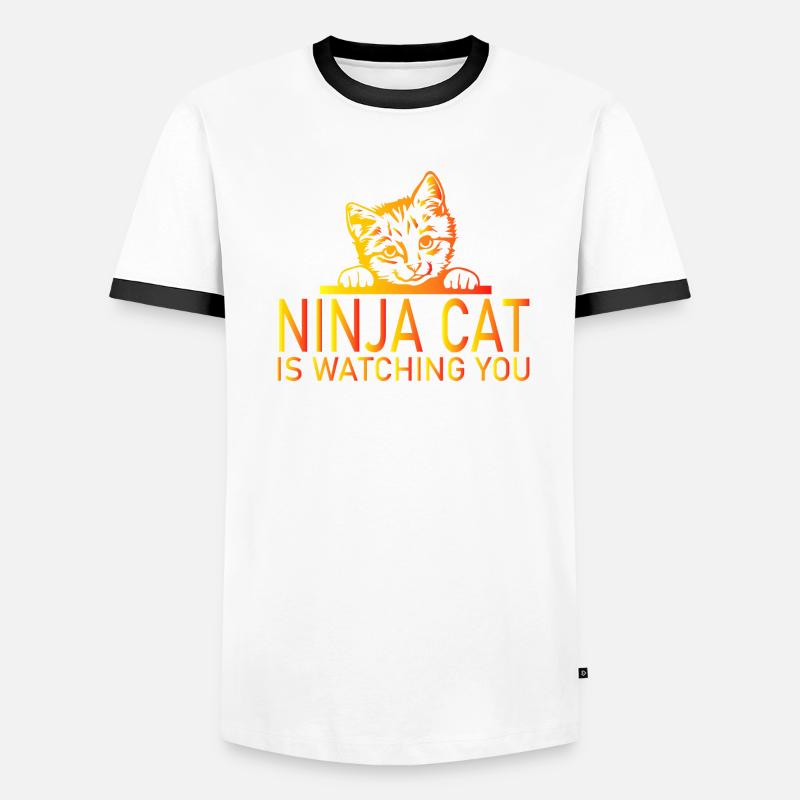 Chat Katze T-shirt contrasté Homme