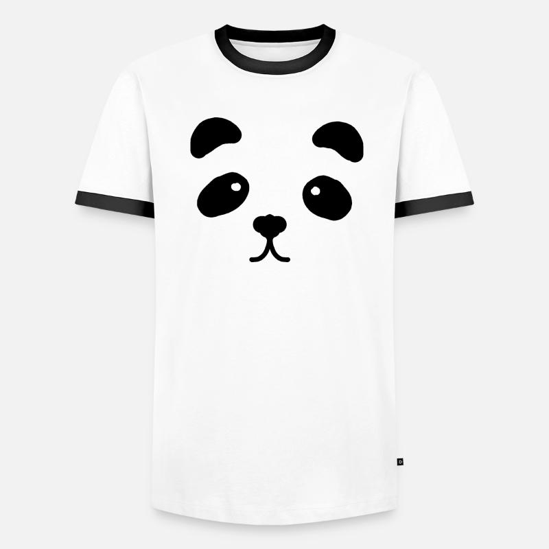 Visage de panda mignon T-shirt contrasté Homme