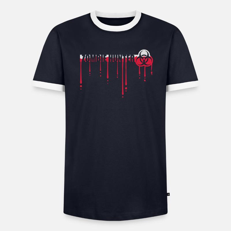 chasseur de zombies citation d’Halloween T-shirt contrasté Homme