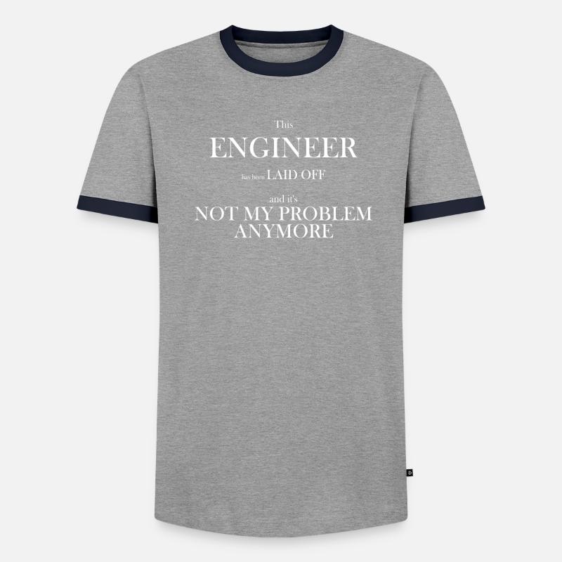Laid off No-Problem - Männer Kontrast-T-Shirt - Grau meliert/Schwarz