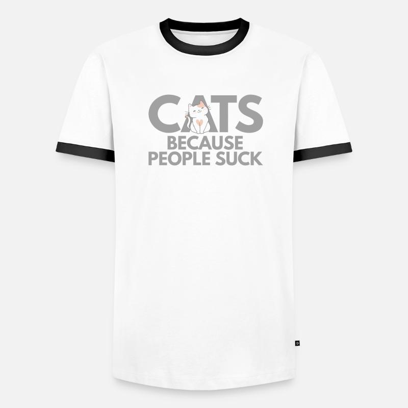 LES CHATS PARCE QUE LES GENS SUCENT T-shirt contrasté Homme