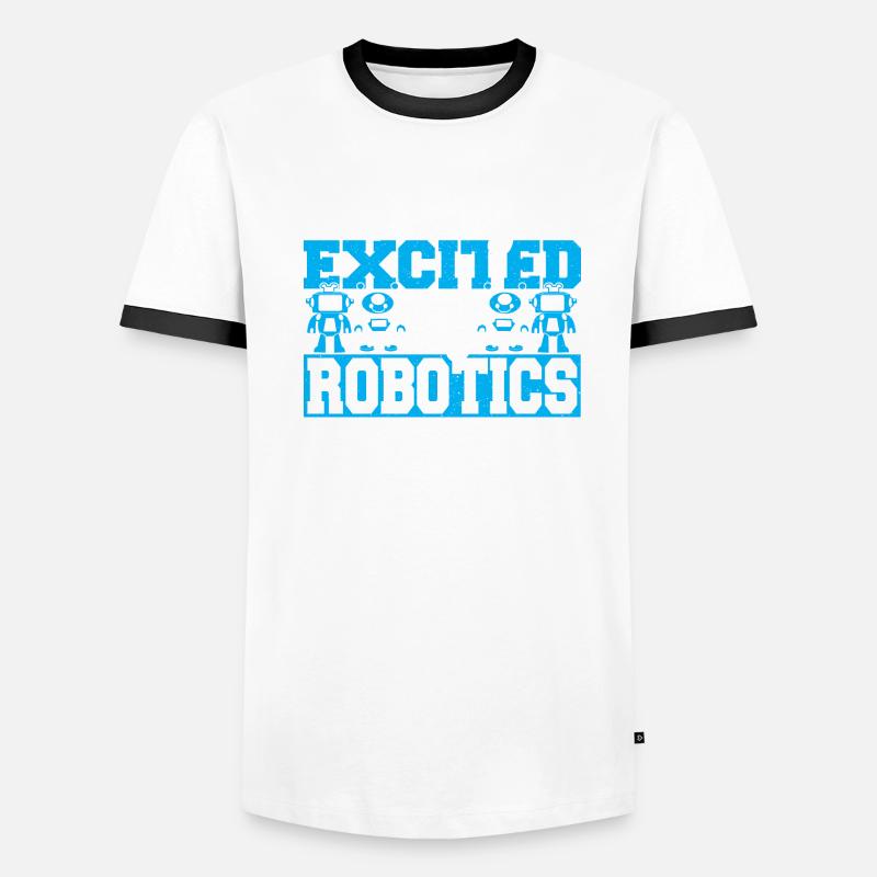 Funny Droid Builder Easily Excited By Robotics Bui Men's Ringer Shirt