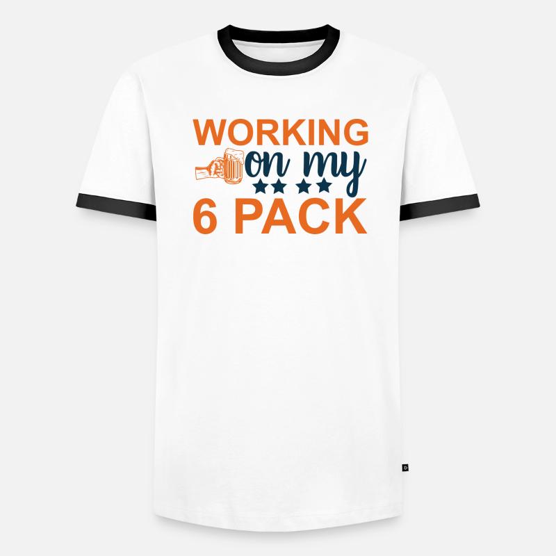6er pack Männer Kontrast-T-Shirt