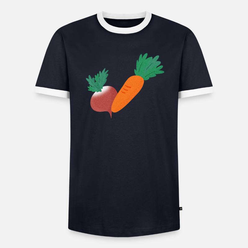 Radieschen & Karotte Männer Kontrast-T-Shirt