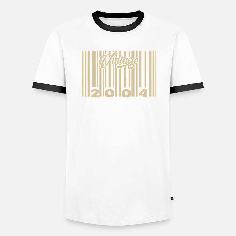 vintage 2004 Code barre 2004: Année 2025. T-shirt contrasté Homme