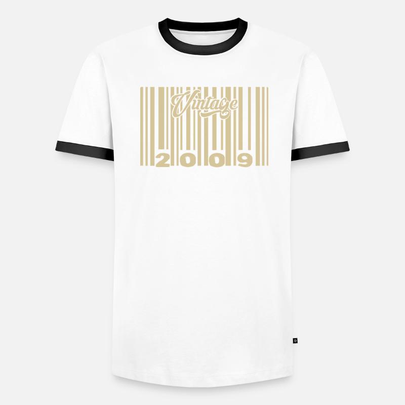 vintage 2009 Code barre 2009: Année 2025. T-shirt contrasté Homme