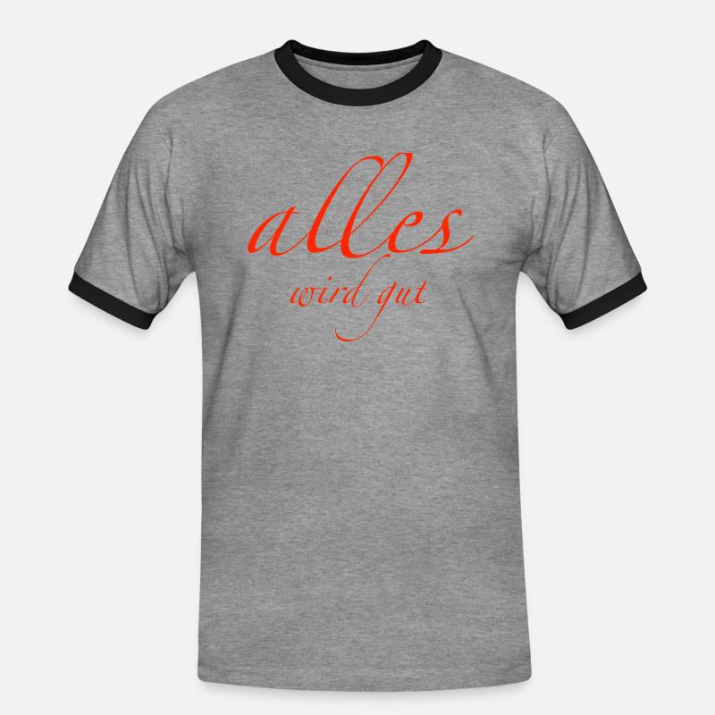 alles wird gut - Männer Kontrast-T-Shirt - Grau meliert/Schwarz