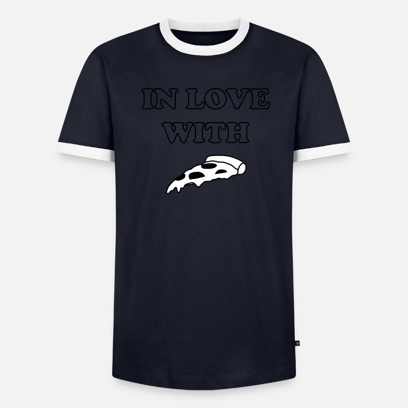 pizzastück Männer Kontrast-T-Shirt