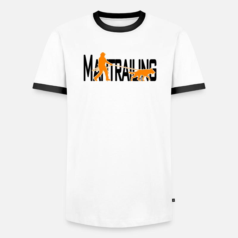 Mantrailing Orange/Schwarz Männer Kontrast-T-Shirt