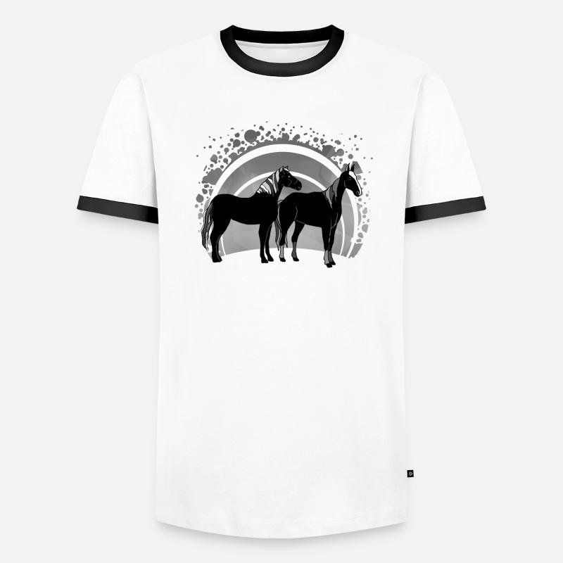 Les chevaux T-shirt contrasté Homme