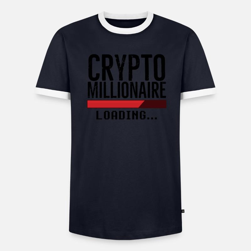 Bitcoin Crypto Millionaire Loading Men's Ringer Shirt