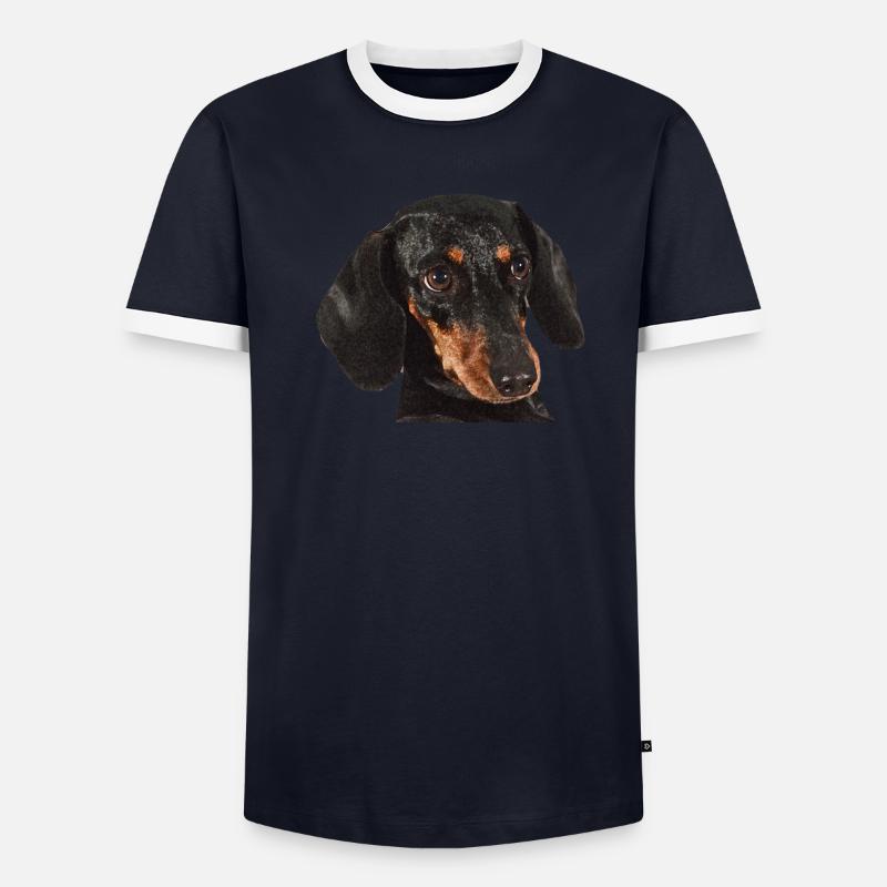 Dackel Männer Kontrast-T-Shirt