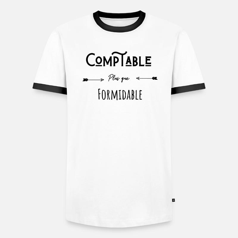 Comptable plus que formidable humour citation T-shirt contrasté Homme