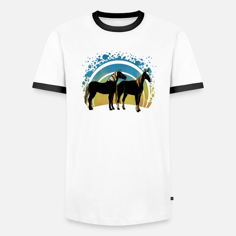 Chevaux T-shirt contrasté Homme