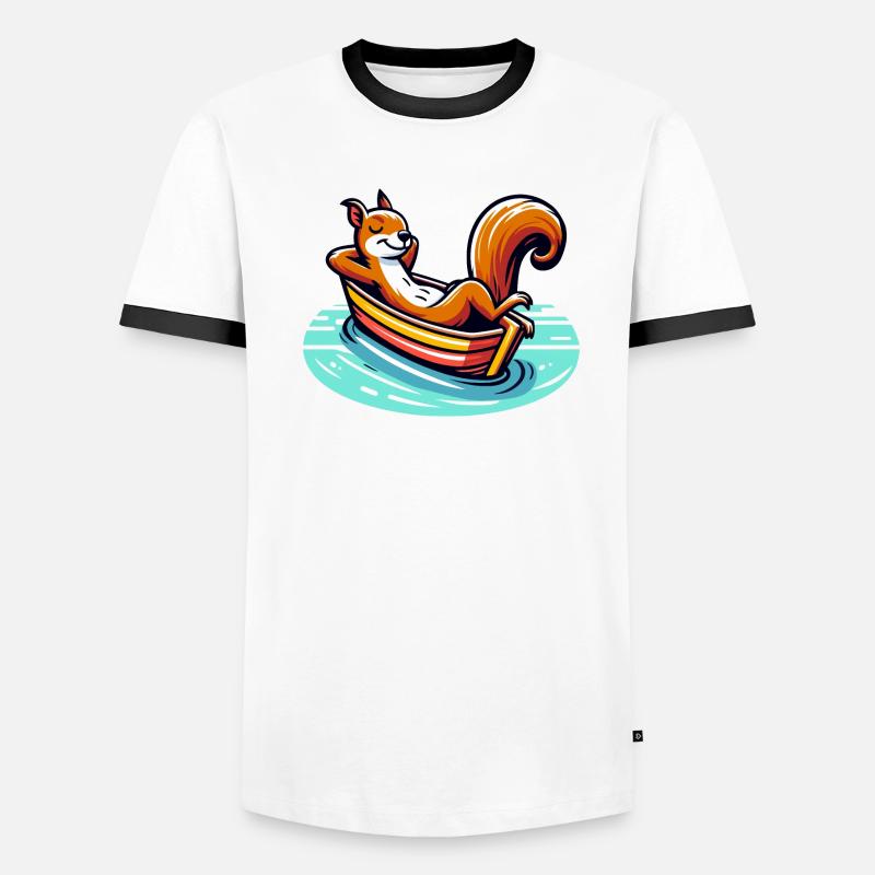 Entspanntes Eichhörnchen im Boot Männer Kontrast-T-Shirt